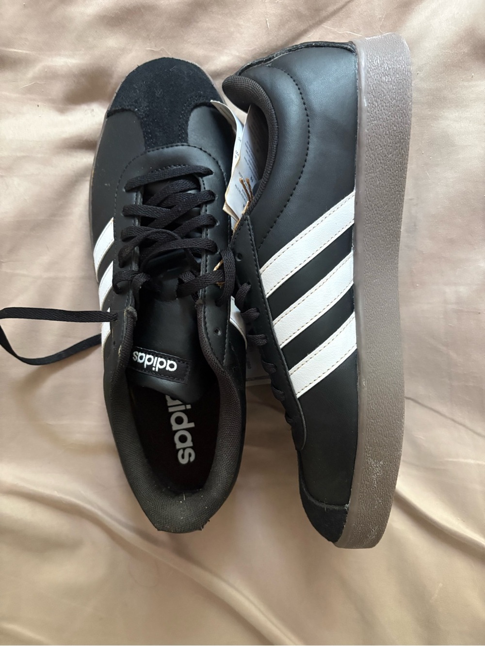 adidas Black Sneakers with White 3-Stripes
